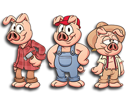 Los tres cerditos y el lobo feroz