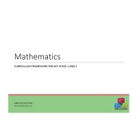 Curriculum framework - mathematics progression of skills